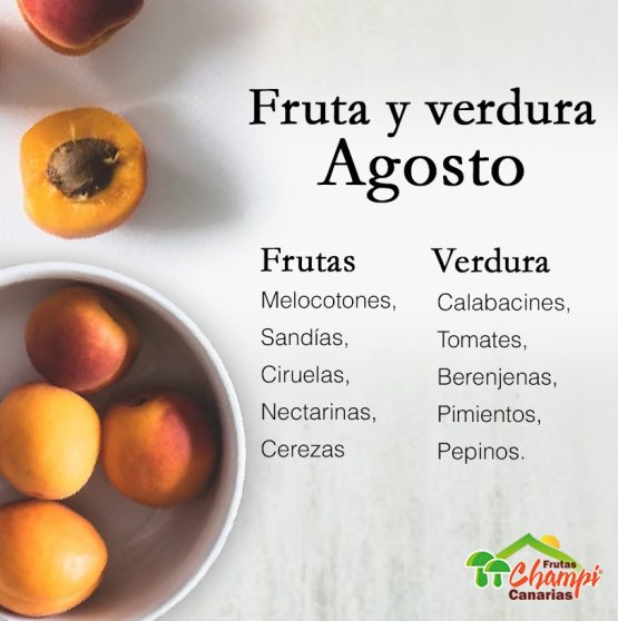 frutas y verduras de agosto